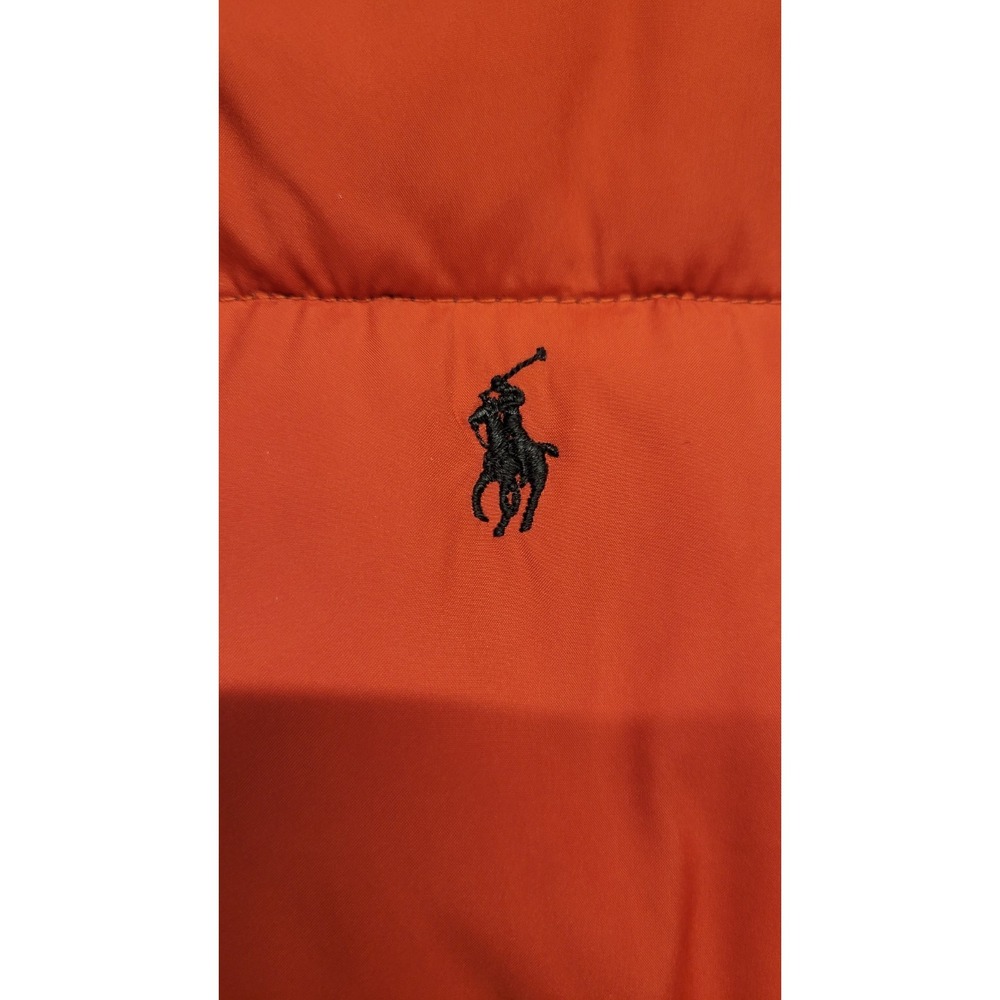 Polo Ralph Lauren Goose Down Puffer Vest Orange Green Reversible Kids 7 *READ* - Picture 3 of 14